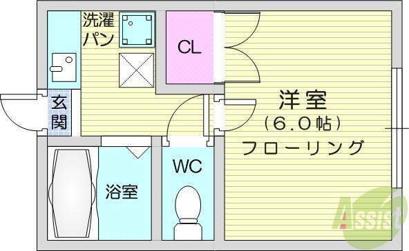 αNEXT南小泉(1K/2階)の間取り写真