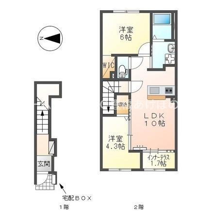 ベラ・カーサ(2LDK/2階)の間取り写真