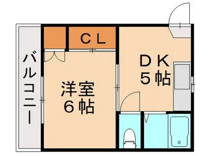 ジョイフル養福寺(1DK/2階)の間取り写真