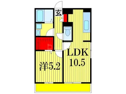 トレビナ西船橋(1LDK/1階)の間取り写真