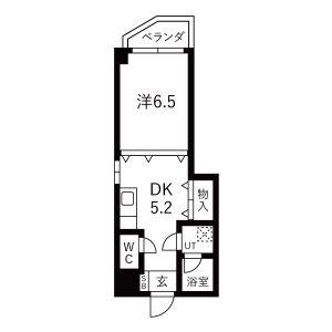 愛知和光ビル(1DK/4階)の間取り写真