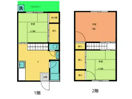 アーバンイトー(3DK/1階)の間取り写真