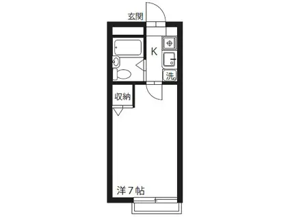 レジデンス武蔵野(1K/1階)の間取り写真