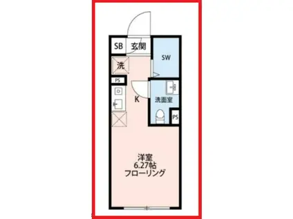 リーボ北千住(ワンルーム/4階)の間取り写真