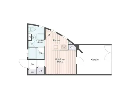 B CITY APARTMENT SHINJUKU NW(ワンルーム/1階)の間取り写真