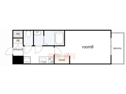 リヴィアス神戸SOLEIL(1K/5階)の間取り写真