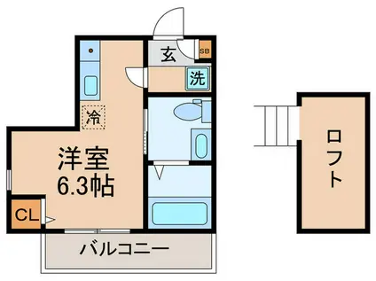 WINDWARD YAKO(ワンルーム/3階)の間取り写真