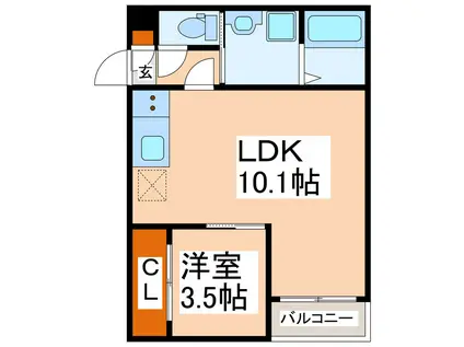 GRANDTIC F.C.R(1LDK/1階)の間取り写真