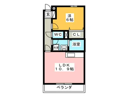 フィールドコートミルト(1LDK/4階)の間取り写真