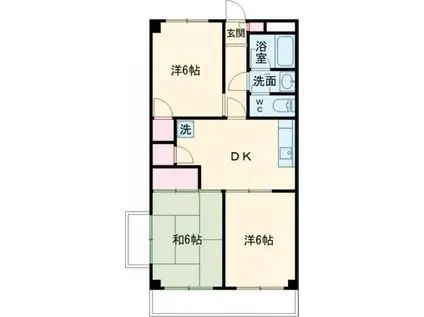 第二秋葉マンション(3DK/1階)の間取り写真