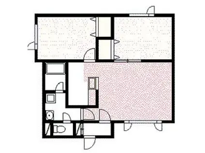 JR函館本線 旭川駅 徒歩35分 2階建 築19年(2LDK/1階)の間取り写真