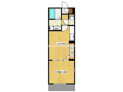 アムールLISBLANC(1LDK/2階)の間取り写真