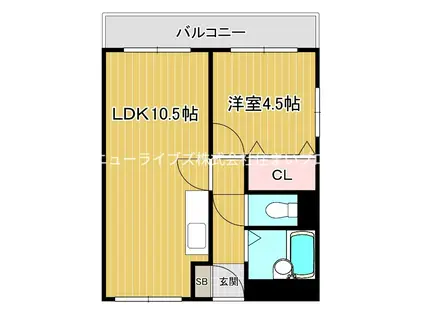 メゾンアキナイ香里(1LDK/1階)の間取り写真