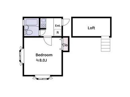 ローズアパートメントR5番館(1K/1階)の間取り写真