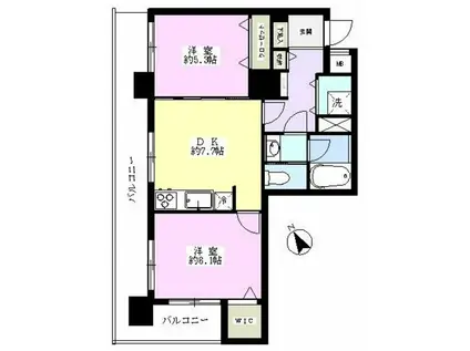 セントラルコーポ川口(2DK/4階)の間取り写真
