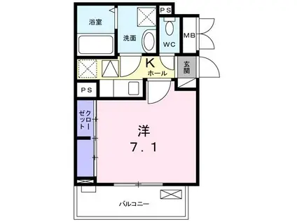 ル・リアン柏の葉II(1K/1階)の間取り写真