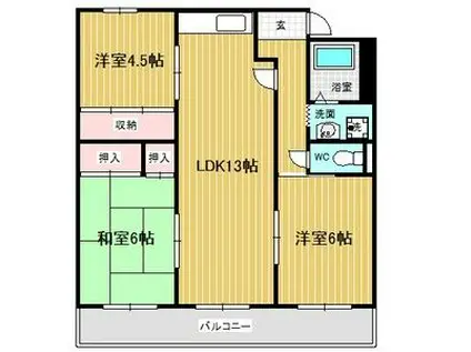 コーポ青山I(3DK/2階)の間取り写真