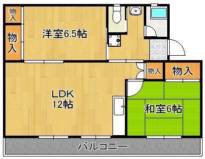 ヴィラナリー中間II4号棟(2LDK/5階)の間取り写真
