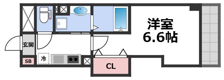 みおつくし大池橋(1K/7階)の間取り写真