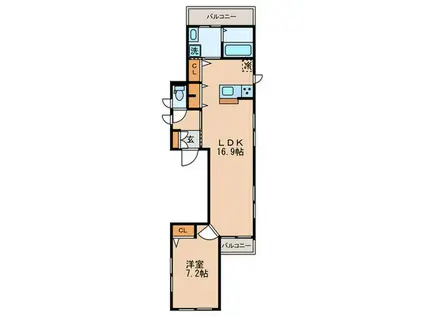 アマリリス(1LDK/3階)の間取り写真