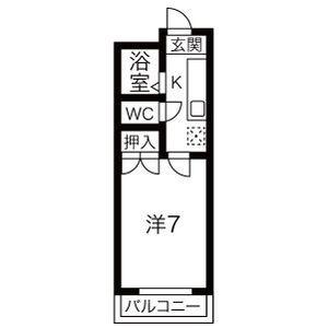 レークハヤI(1K/2階)の間取り写真