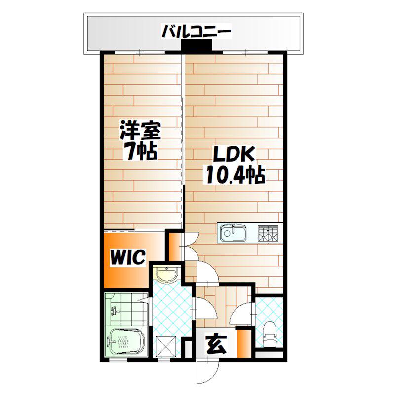 ハーヌルNAKAI(1LDK/5階)の間取り写真