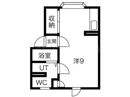 ウィンドヒルズ文京台 B棟(ワンルーム/3階)の間取り写真
