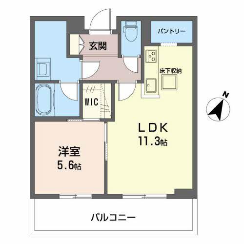 トリフォリア(1LDK/1階)の間取り写真