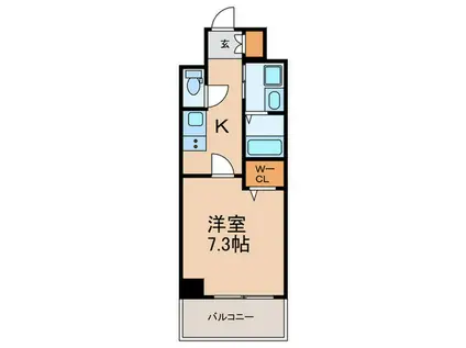 エルグランド久留米(1K/4階)の間取り写真