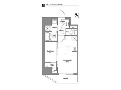 BPRレジデンス田端 旧SYFORME TABATA(1DK/11階)の間取り写真