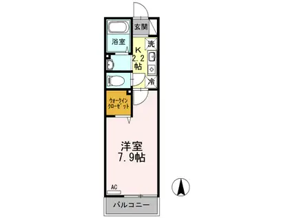 ベレンヘーナS・I(1K/1階)の間取り写真