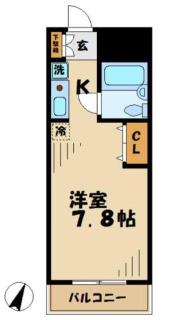 フォーレスト(1K/2階)の間取り写真