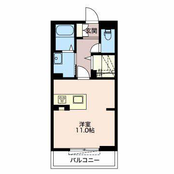 エクセルヤマナカ II(ワンルーム/1階)の間取り写真
