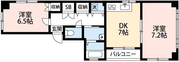 篠田ビル(2DK/3階)の間取り写真