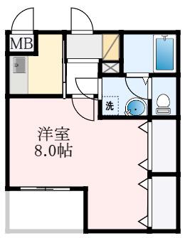 ブリックメゾン金剛(1K/2階)の間取り写真
