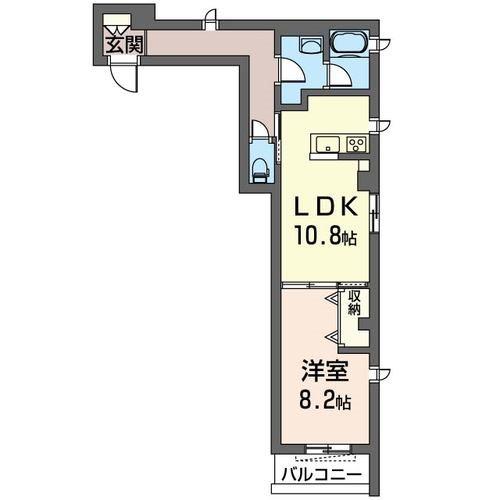フレーゼ(1LDK/1階)の間取り写真