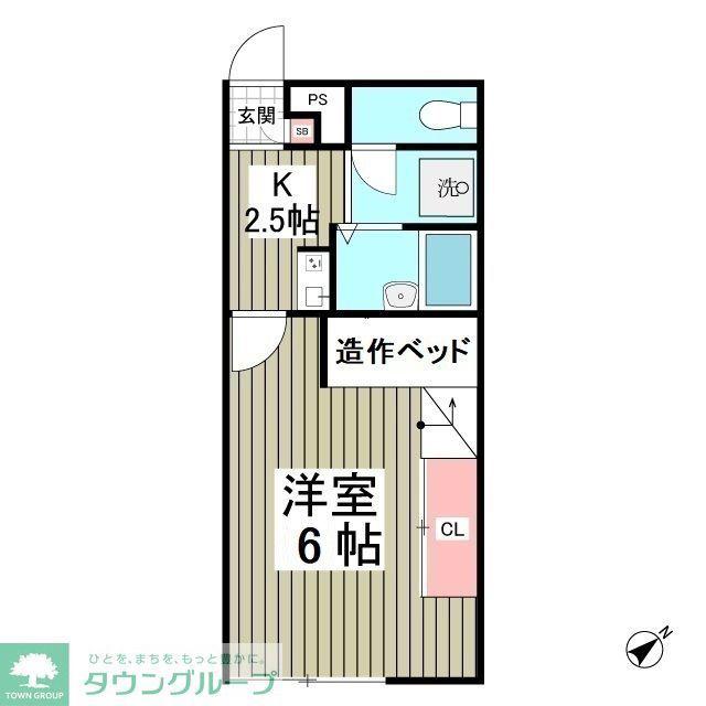 パレスカーマ(1K/1階)の間取り写真