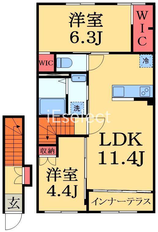 レサンス八街(2LDK/2階)の間取り写真