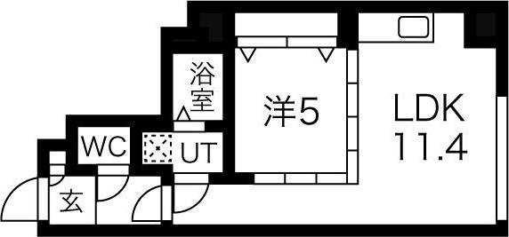 プライムアーバン大通公園I(1LDK/2階)の間取り写真