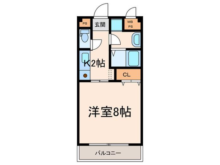 カルチュア二ツ坂(1K/1階)の間取り写真