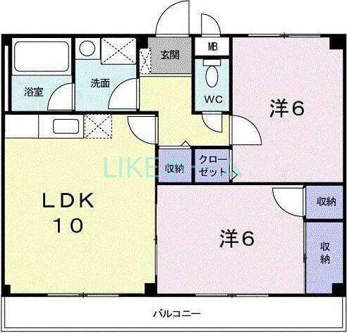 大多喜荘(2LDK/1階)の間取り写真