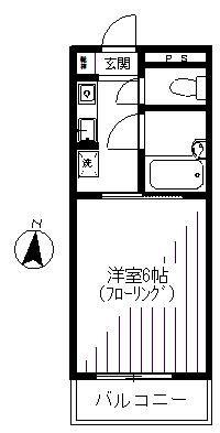 ヴァンヴェール(1K/2階)の間取り写真