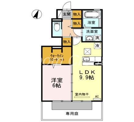 グリーンハイツ金沢(1LDK/1階)の間取り写真