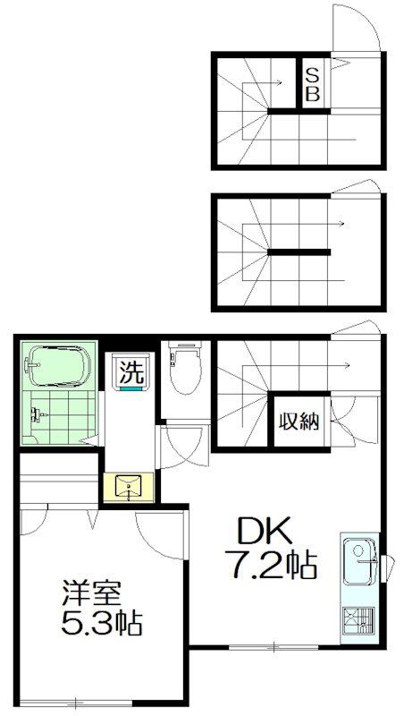 KITO KAMIITA(1DK/3階)の間取り写真