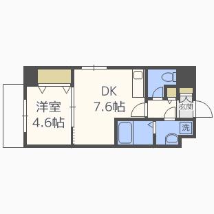 レンゲハウス(1LDK/9階)の間取り写真