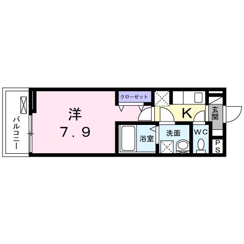LAID BACK(1K/2階)の間取り写真