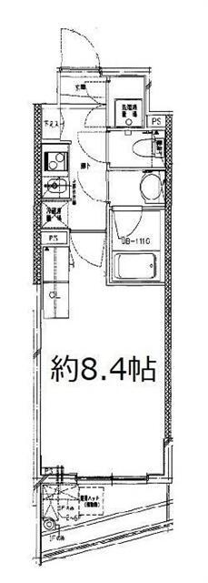 S-FORT中板橋(1K/2階)の間取り写真
