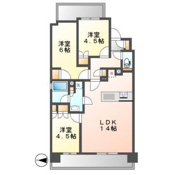 プレサンス名駅南ブリエ(3LDK/3階)の間取り写真
