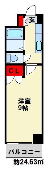 RISO初音(1K/13階)の間取り写真