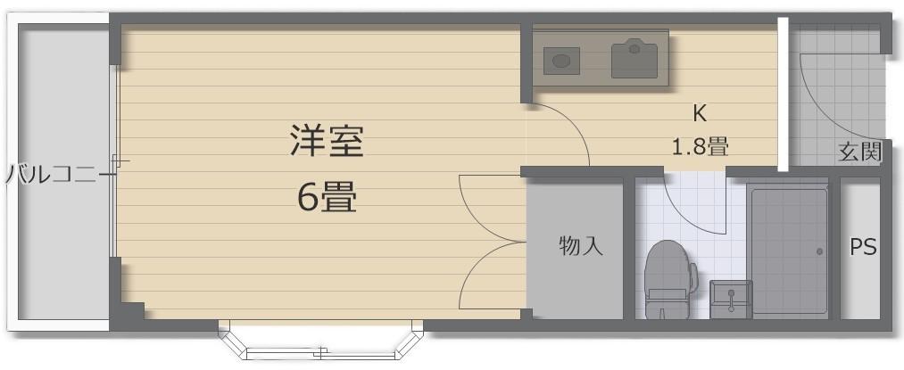 ルミエール(1K/5階)の間取り写真